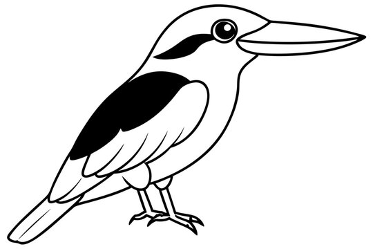 recommend clip art: kingfisher line art vector art illustration 