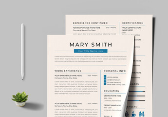 Clean Minimalist Resume Layout Set