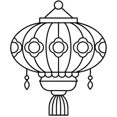 Lanternsolid line art vector.