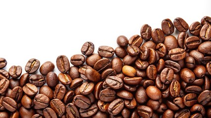 Fototapeta premium Fresh roasted coffee beans on white background