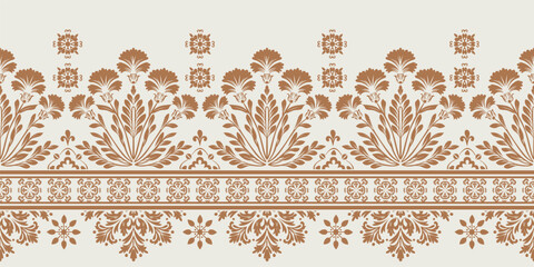 Motifs African boho paisley Floral Ikat pattern embroidery border. Ethnic ikat floral Ethnic Indian Pattern Ikat pattern Ethnic Pattern.Border indian floral Aztec embroidery border seamless patterns. © Thitichot