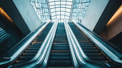 Obraz premium Escalator in Modern Building