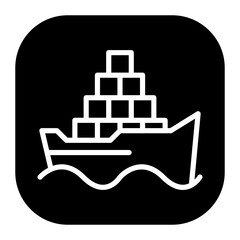 Cargo Ship Vector Icons