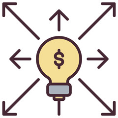 Diversify Outline Color Icon