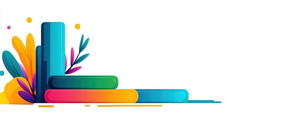 Fototapeta premium Element icon flat design side view, tech theme, cartoon drawing, colored pastel
