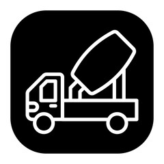 Concrete Mixer Truck Vector Icons