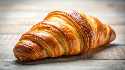 Freshly baked croissant with golden crust