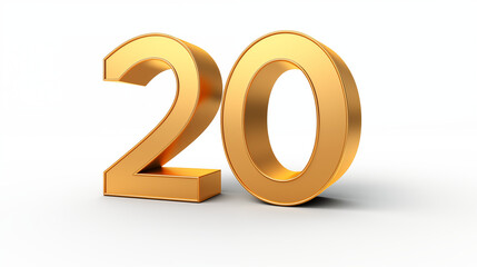 The number "20" on whitw background.
