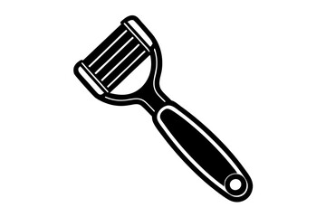 purple peeler kitchen item shilute vector art illustration