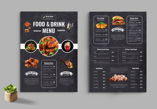 Modern Restaurant Food And Drinks Menu