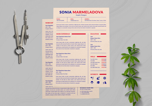 Colorful Resume Template Layout