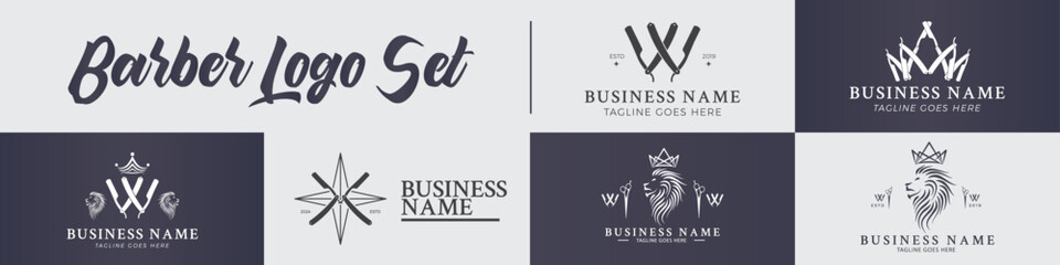 BARBERSHOP LOGO TEMPLATE SET