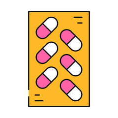 medicaments package line icon vector. medicaments package sign. isolated symbol illustration