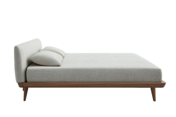 Modern minimalist single sofa bed on transparent background