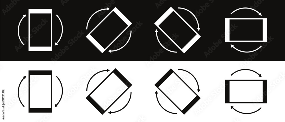 Poster phone rotate symbol. device rotate icon vector illustration.