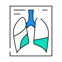 complications or pneumonia line icon vector. complications or pneumonia sign. isolated symbol illustration
