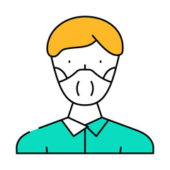 facial protective mask line icon vector. facial protective mask sign. isolated symbol illustration