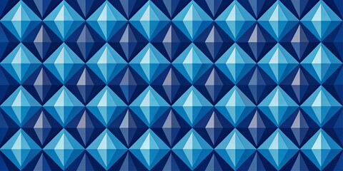 Abstract Geometric Pattern of Interlocking Blue and Indigo Polygons