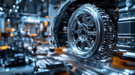 Fototapeta premium A machine that makes sure your car's wheels spin smoothly and evenly.