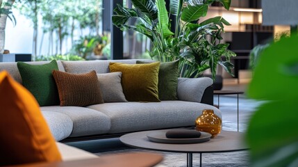 Modern Interior Design with Lush Greenery