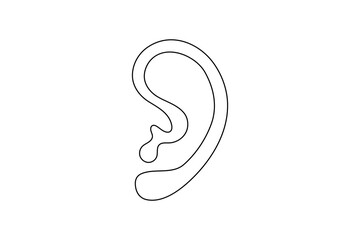 Fototapeta premium Human ear continuous one line drawing