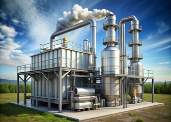 Obraz premium Advanced Gas Purification Platform with Compressor Station, Dust Collector, and Filter Separator for Enhanced