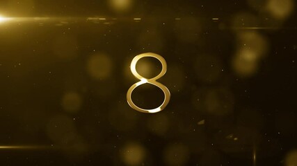 Countdown 10 second gold movie award luxury title timer animation background