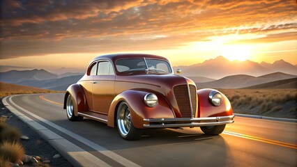 Fototapeta premium design of vintage a car on the road