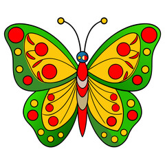 Butterfly coloring vector illustration design