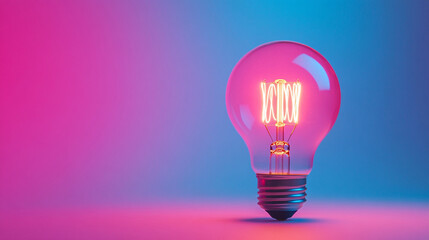 glowing light bulb symbolizes innovation and ideas, illuminating a clean background. This image represents creativity, inspiration, and the bright potential of new thoughts and solutions