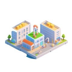 Colorful Isometric House Icon: A 3D Vector Illustration for Business and Architecture