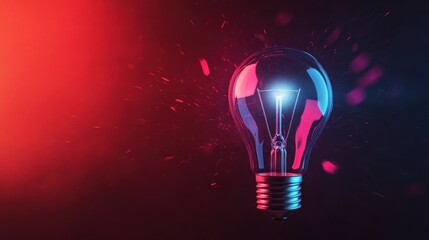 Lightbulb with Red and Blue Lighting