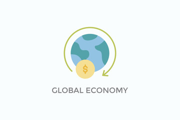 Global Economy Vector Icon Or Logo Illustration