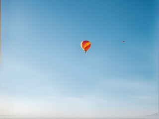 Fototapeta premium hot air balloon floating in the blue sky