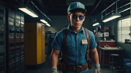 A curious cartoon character exploring a local farmer's market