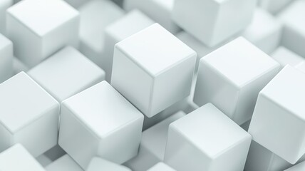 Obraz premium A collection of white cubes arranged in a neat, abstract pattern, perfect for backgrounds or design projects.