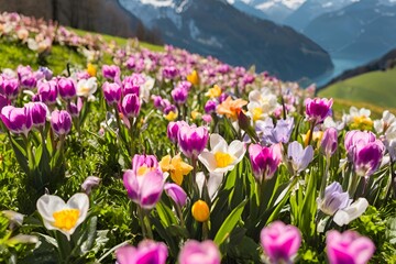 Obraz premium The flowers bloom profusely in spring.