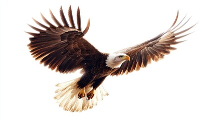 Fototapeta premium Majestic Eagle Soaring in Hyper-Realistic Detail