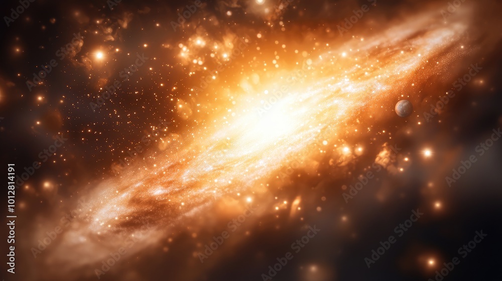 Wall mural mesmerizing photorealistic galaxy with swirling patterns