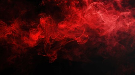 Red smoke swirling in dark atmosphere.