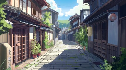 Obraz premium anime background of outdoor landscape , nice for wallpaper
