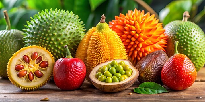 Gac Fruit, Baby Jackfruit, Cochinchin Gourd, Spiny Bitter Gourd - Exotic Tropical Superfoods for Health and Nutrition