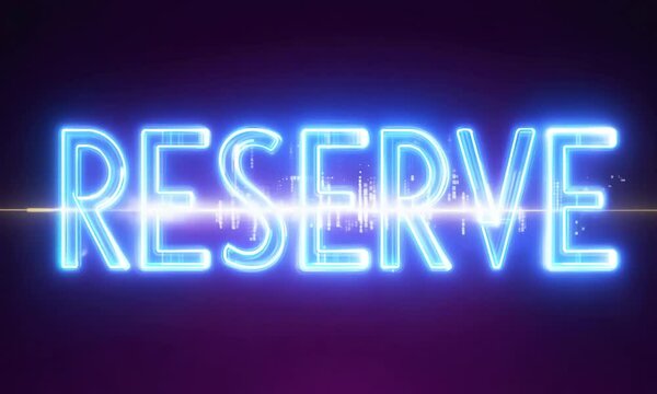 Neon lights for reservation planning on dark background