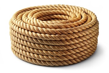 Obraz premium Isolated Coil of Rope for Marine, Craft, and Industrial Use - Durable, Versatile, and Essential for Various