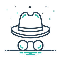 Mix icon for hat and glasses