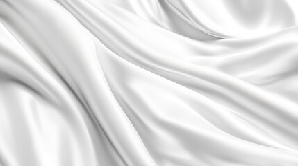 Obraz premium White Satin Fabric with Draped Folds