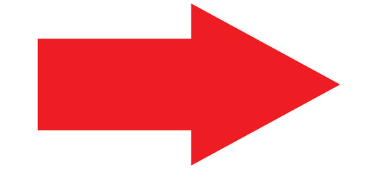 Red arrow icon. Straight long right vector arrow icon.
