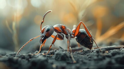 a close up of a couple of ant ants