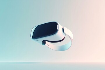 Futuristic 3D Render of Floating VR Headset