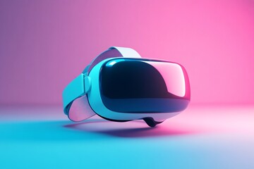 Minimalist 3D Model of VR Headset on Plain Surface